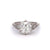 Mid Century French GIA 2.71 Carats Old Mine Cut Diamond 18k White Gold Ring