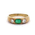 Antique Austrian Emerald Diamond 14 Karat Yellow Gold Three Stone Band Ring