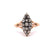 Victorian Old Mine Cut Diamond 18 Karat Rose Gold Navette Ring