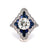 Art Deco Inspired 1.53 Carats Transitional Cut Diamond Sapphire Platinum Ring