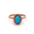 Victorian Turquoise Diamond 14k Rose Gold Cluster Ring