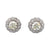 Vintage Diamond 18k White Gold Cluster Stud Earrings