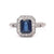 Art Deco Inspired Sapphire Diamond Platinum Ring
