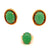 Mid Century Gumps Jade 18k Yellow Gold Earrings and Ring Set