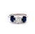 Jack Weir & Sons Old Mine Cut Diamond Sapphire Three Stone Ring