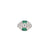 Art Deco Inspired Diamond Emerald Platinum Filigree Ring