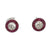 Art Deco Inspired Diamond Ruby Platinum Target Stud Earrings