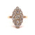 Mid Century French 0.60 Carat Diamond 18 Karat Gold Navette Ring