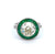 Art Deco Inspired 2.51 Carats Old European Cut Diamond Emerald 14k White Gold Target Ring