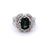 Mid Century French 1.99 Carats Green Sapphire Diamond Platinum Ring