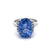 Vintage GIA 8.36 Carats Ceylon No Heat Sapphire Diamond Platinum Ring