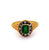 Victorian Emerald Diamond 18k Yellow Gold Ring