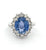 6.65 Carats Sapphire Diamond Platinum Cluster Ring