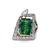Vintage 12.86 Carats Green Tourmaline Diamond 14k Two Tone Gold Cocktail Ring
