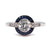 Art Deco Inspired Diamond Sapphire Platinum Engagement Ring