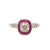 Art Deco Inspired Diamond Ruby Platinum Engagement Ring