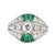 Art Deco Inspired Diamond Emerald Platinum Filigree Ring