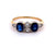 Edwardian Sapphire Diamond 14k Yellow Gold Platinum Ring