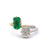GIA Diamond Emerald 18k Gold Platinum Two Tone Toi et Moi Ring