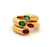 Vintage Cartier Gemstone 18k Yellow Gold Ellipse Deux Tetes Croisees Bypass Ring Set