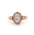Late Victorian GIA 0.80 Carats Cushion Cut Diamond 14k Rose Gold Cluster Ring