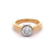 Vintage Paris France GIA 1.23 Carats Round Brilliant Cut Diamond 14k Gold Bezel Set Ring