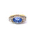 Art Nouveau GIA Sapphire Gold Three Stone Ring