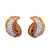 Mid Century Diamond Platinum 18k Yellow Gold Ear Clip Earrings