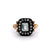 Antique Inspired Aquamarine Silver 14 Karat Yellow Gold Ring
