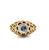 Art Nouveau Rose Cut Diamond 18 Karat Yellow Gold Foil Back Filigree Ring