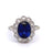 Art Deco Synthetic Sapphire Diamond 14 Karat White Gold Cluster Ring