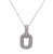 Pave Diamond 14 Karat White Gold Link Pendant Necklace