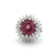Mid Century 5.08 Carats Pink Tourmaline Diamond 18k White Gold Cocktail Ring