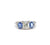 Vintage 1.00 Carat Old Mine Cut Diamond Tanzanite White Gold Three Stone Ring