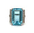 Mid Century 21.47 Carats Aquamarine Diamond Platinum Cocktail Ring