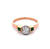Mid Century Russian Diamond Emerald 14k Rose Gold Platinum Ring
