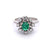 Mid Century French 0.64 Carats Emerald Diamond Platinum 18k White Gold Cluster Ring