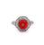 Art Deco Inspired Coral Diamond Platinum Ring