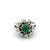 Mid Century French 0.83 Carat Emerald Diamond Platinum Cluster Ring