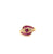 Vintage French Ruby Diamond 18 Karat Yellow Gold Bypass Ring