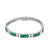 Diamond Emerald 14k White Gold Tennis Bracelet