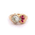 Retro Old European Cut Diamond Ruby 14 Karat Yellow Gold Ring