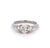 Vintage English GIA 1.00 Carat Old European Cut Diamond 18k White Gold Three Stone Ring