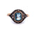 Art Deco Polish Created Stone Diamond Silver 14 Karat Rose Gold Ring