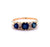 Edwardian Sapphire Diamond 14 Karat Yellow Gold Five Stone Ring