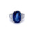 Mid Century GIA 10.22 Carat Ceylon Sapphire Diamond 18k White Gold Cocktail Ring