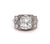 Art Deco GIA 3.56 Carats Old Mine Cut Diamond 18k White Gold Ring