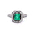 Art Deco Inspired Emerald Diamond Platinum Ring