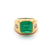 GIA Russian Emerald Diamond 18 Karat Yellow Gold Bezel Set Ring