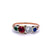 Georgian Diamond Ruby Sapphire Emerald 18 Karat Rose Gold Harlequin Ring